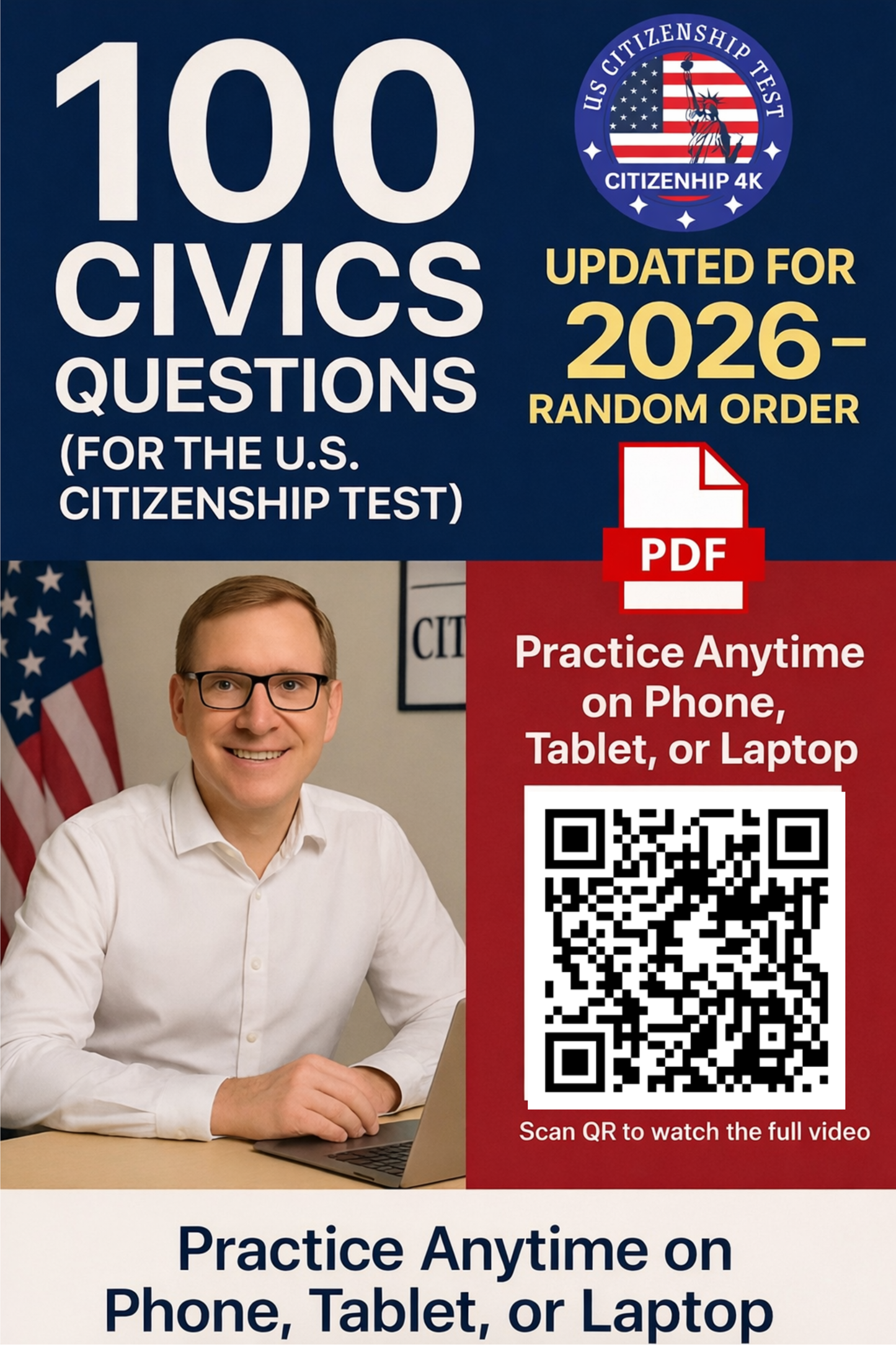 100 Civics Questions for US Citizenship Interview 2026 (random, full answers)