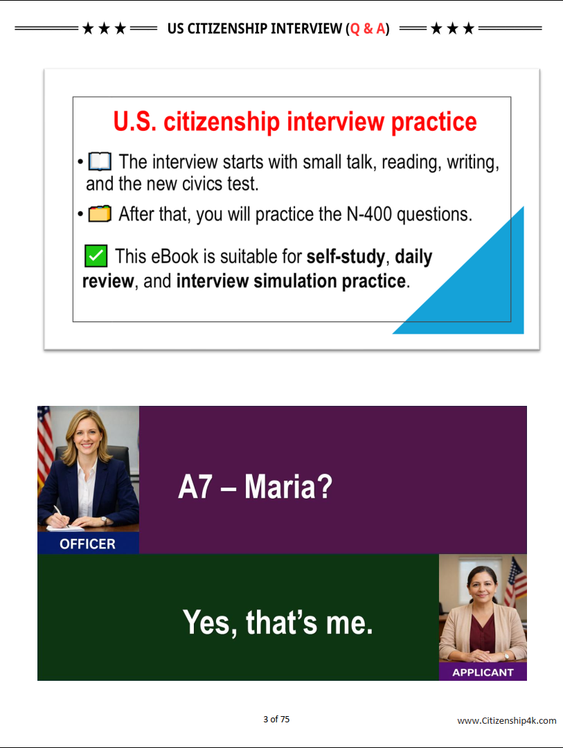 2026 U.S. Citizenship Interview - Real Questions & Model Answers