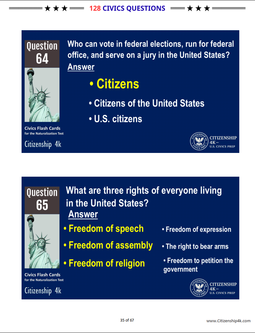 🇺🇸 128 Official Civics Questions in Order (2026 Update) - Full Answers